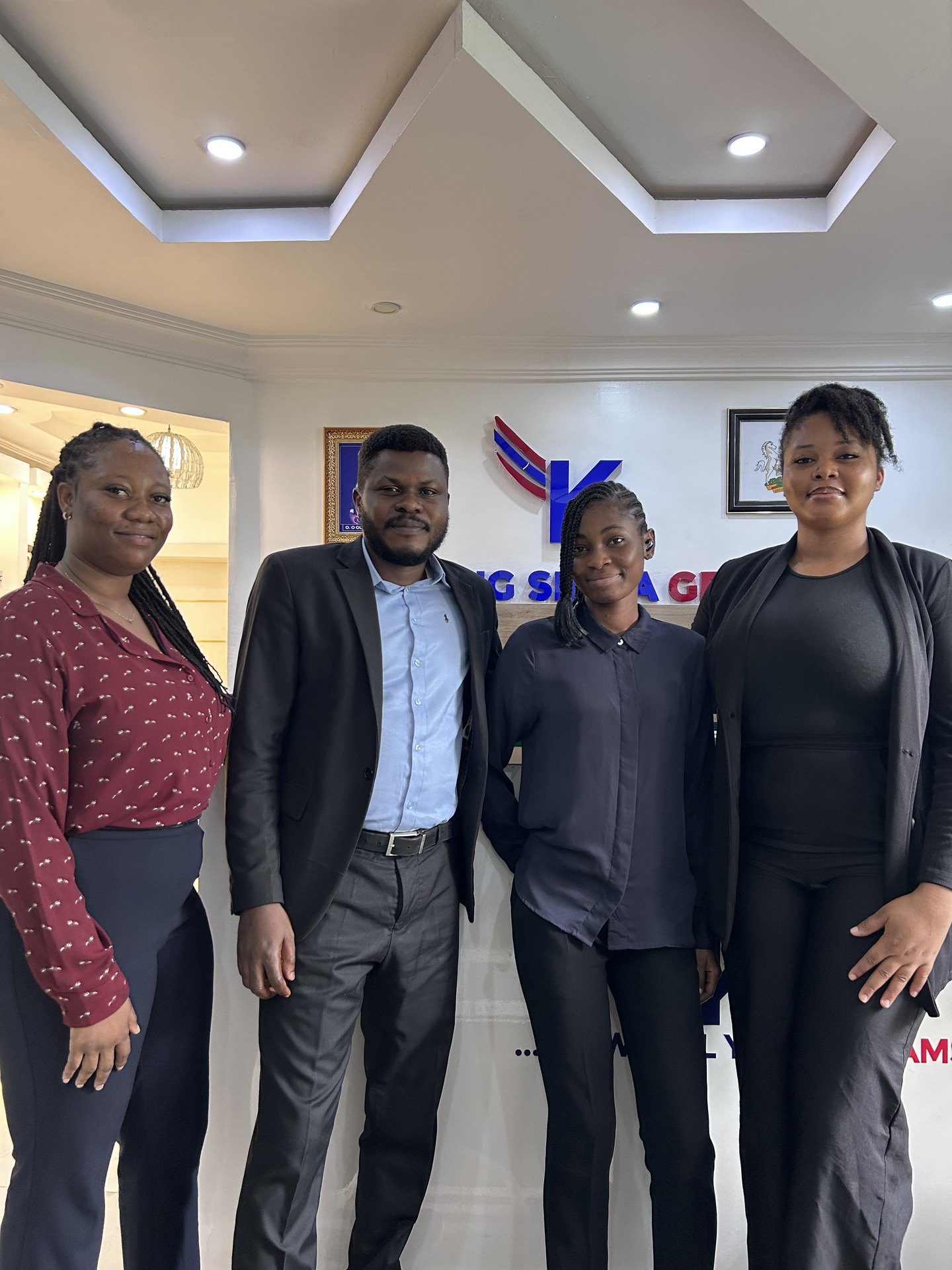 The Legal Climate team together in the Lagos office reception